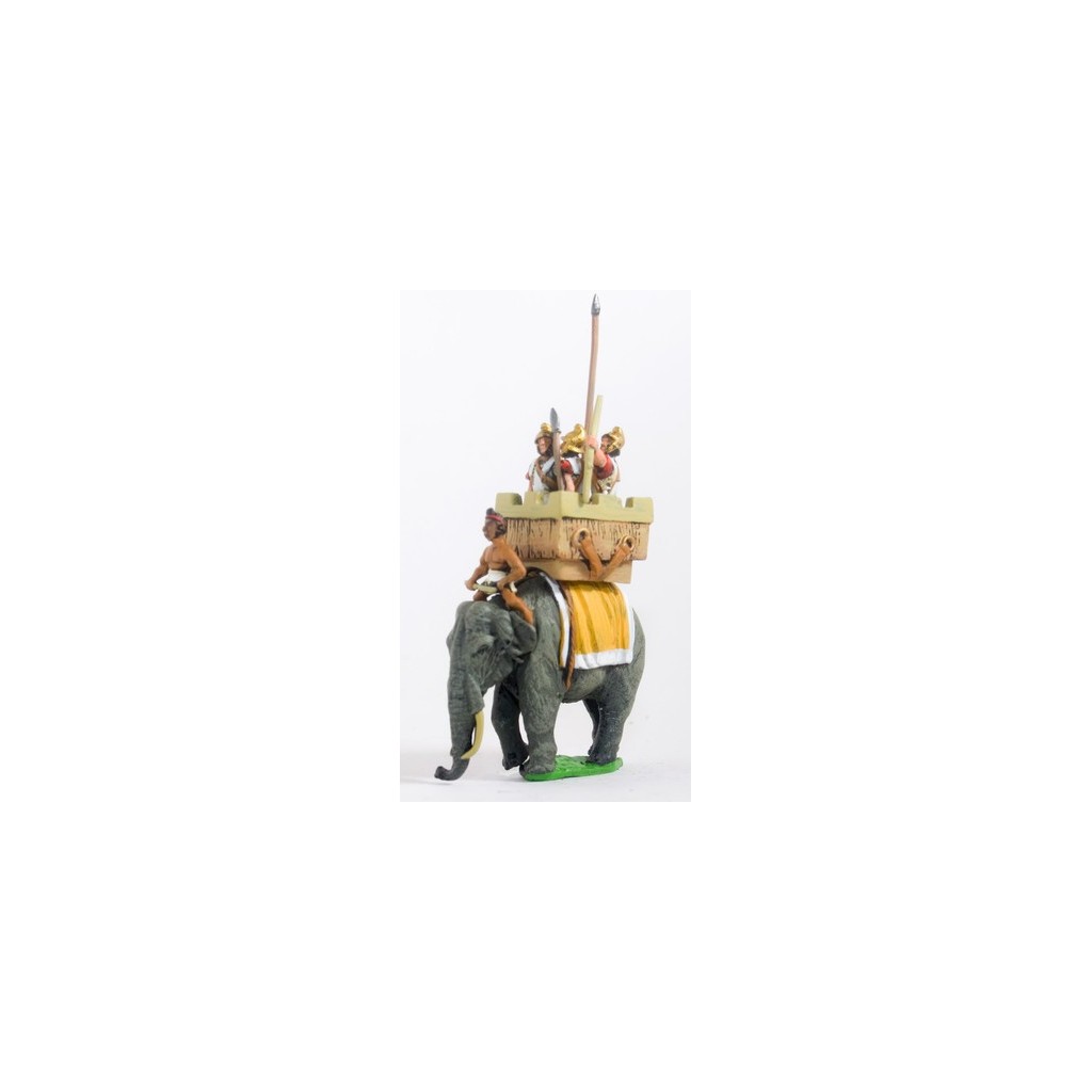 Seleucid: Elephant & driver with pikeman, archer and javelinman in howdah