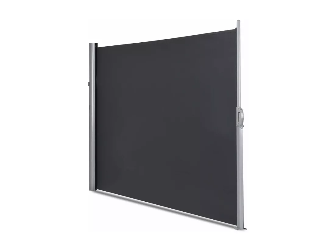 Brise Vue Rétractable 300x 160CM en Aluminium Store Latéral pour Balcon Terrasse Jardin Bureau Tissu et velours en Plastique et vinyle, Gris
