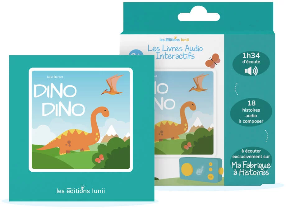 LUNII -  DINO DINO LIVRE AUDIO INTERACTIF A ECOUTER SUR LA CONTEUSE MA FABRIQUE A HISTOIRES