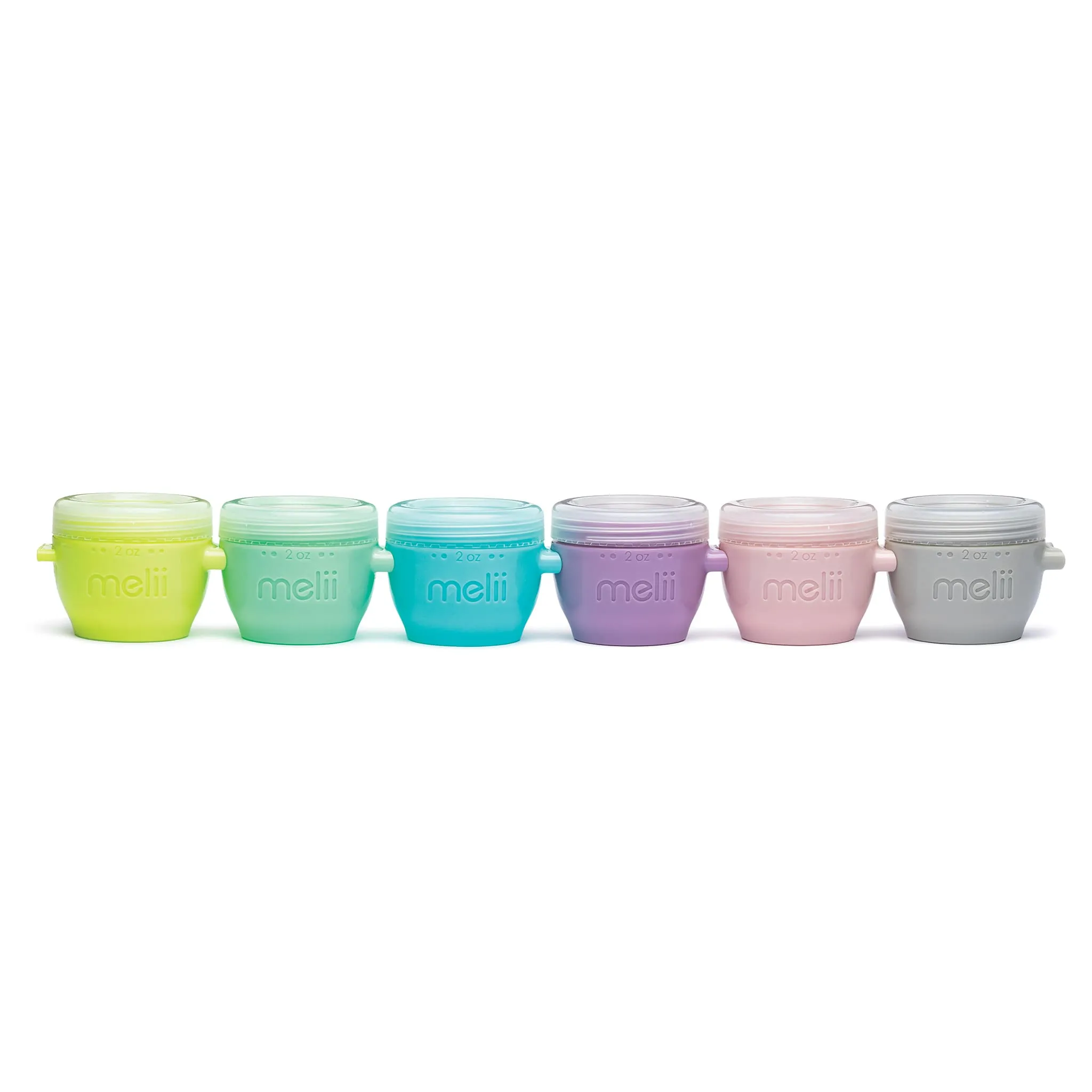 Melii Bols et Couvercles Snap & Go Pods 2oz Paquet de 6