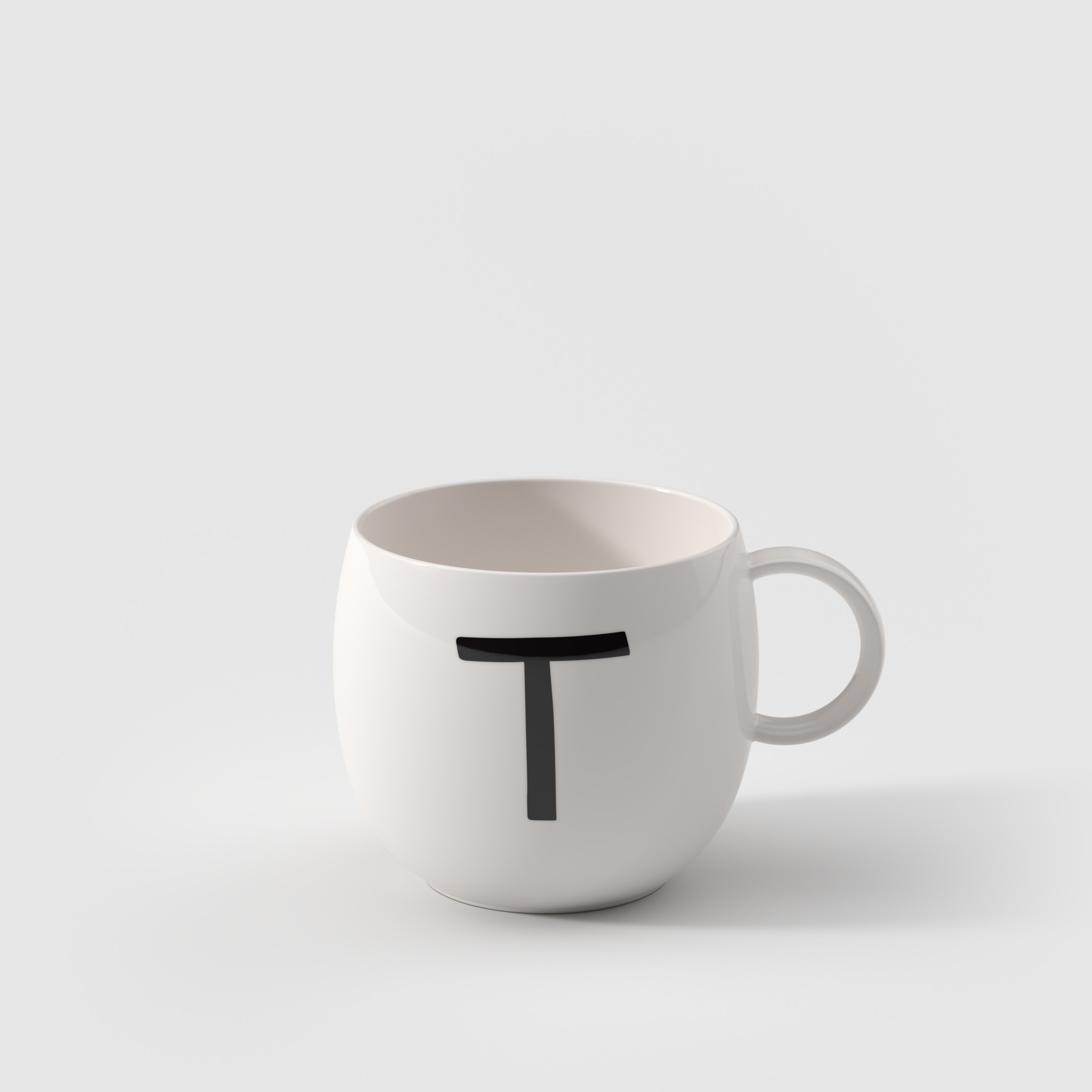 Letters Mug White, 9.9 oz, Premium Porcelain
