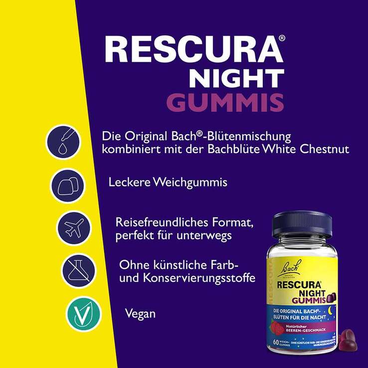 Bachblüten Original Rescura Night Gummis Beere, 60 St