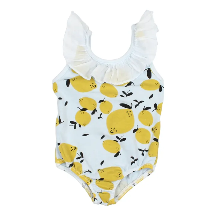 Búho Maillot de Bain 1 Pièce Coton Bio Citrons Bébé | Bleu ciel