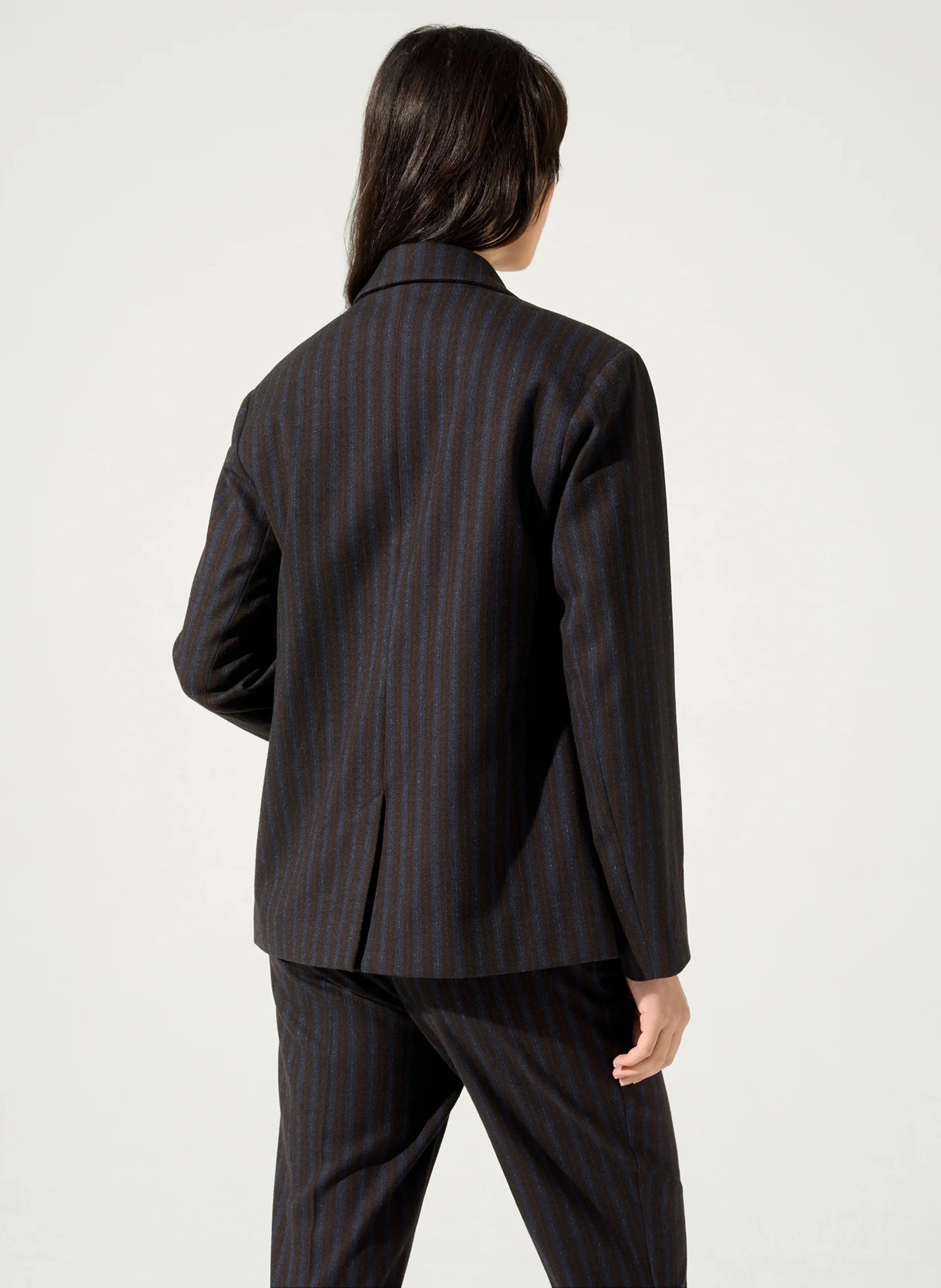 KEJA - Veste col tailleur à rayures| Noir