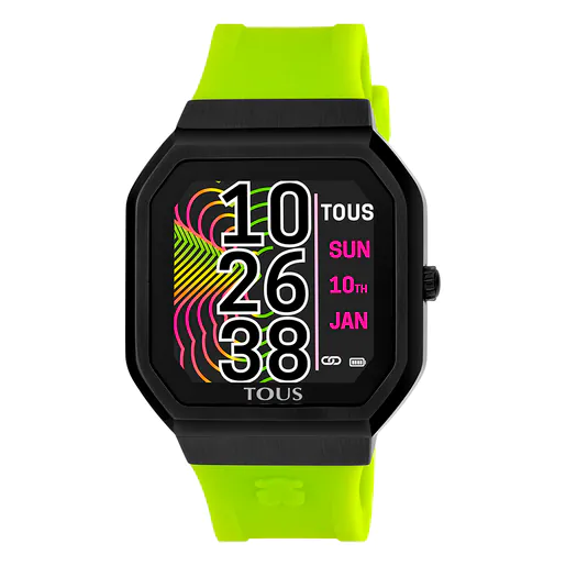 Relógio inteligente B-Connect com pulseira de silicone verde
