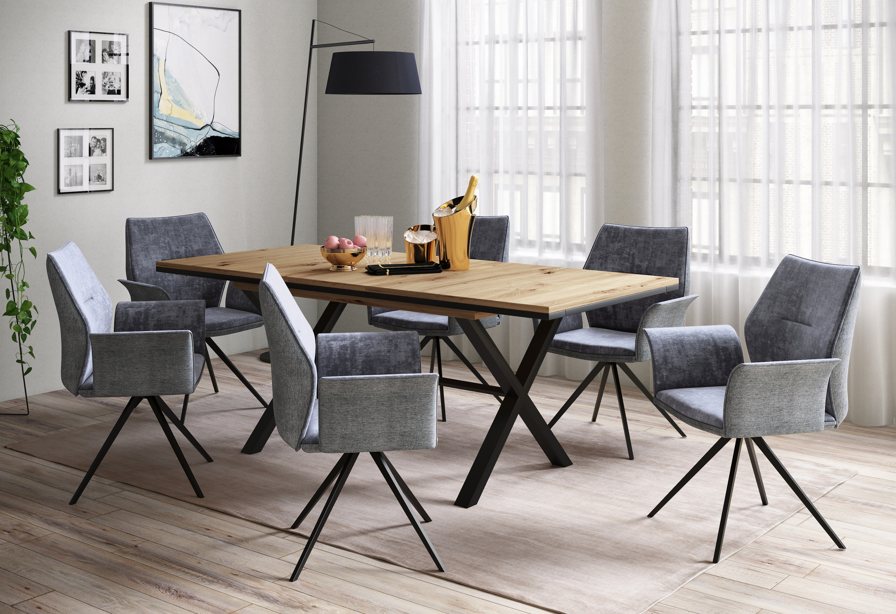 Polsterstuhl SUSANNE I 4er Set grau