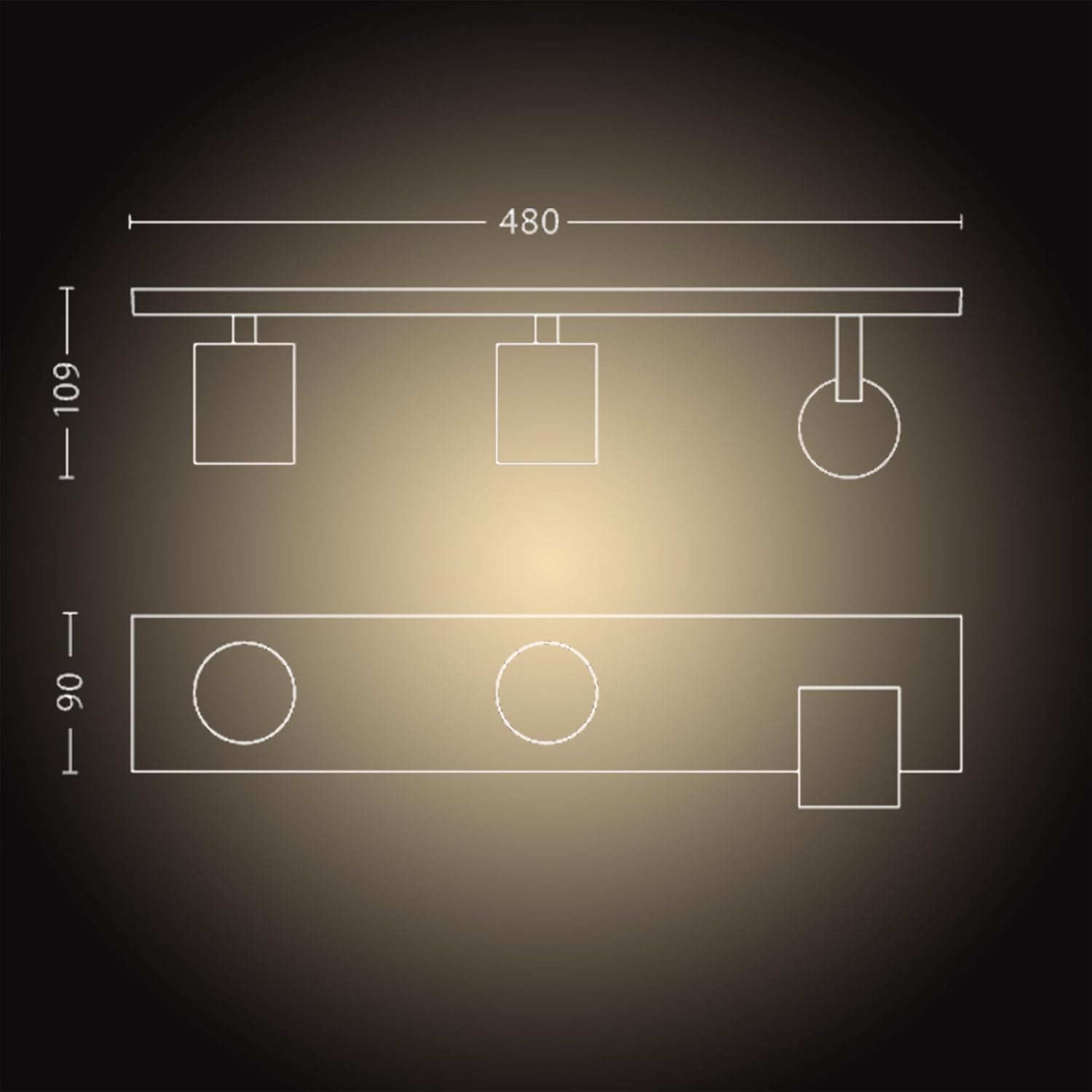 Philips Hue White Ambiance Runner 3er Spot weiß, inkl. 3 GU10 LED Lampen, dimmbar, warm- bis kühlweißes Licht, steuerbar via App, kompatibel mit Amazon Alexa (Echo, Echo Dot)