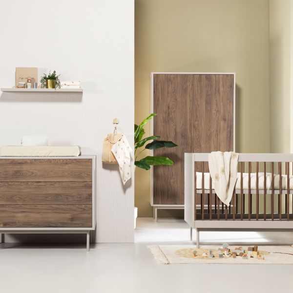 Europe Baby Japandi Babykamer | Bed 60 x 120 cm   Commode   Kast
