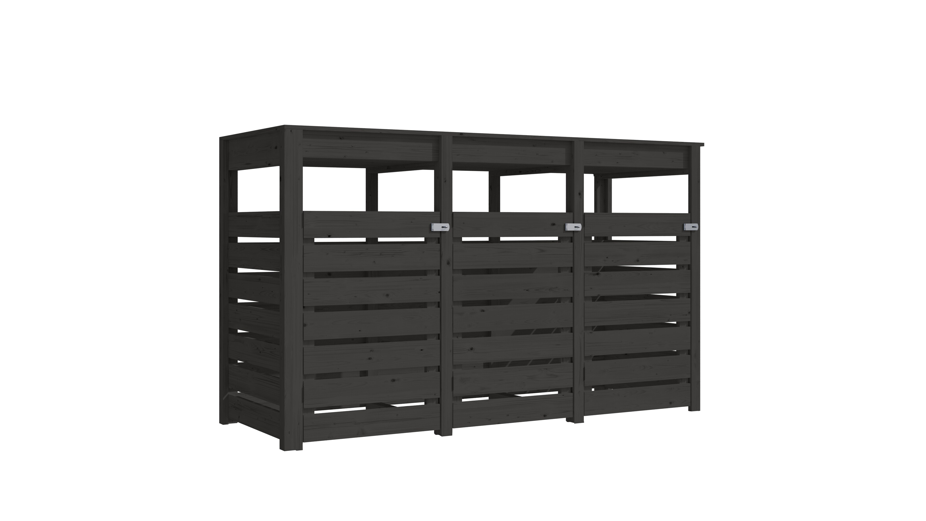 Karibu Mülltonnenunterstand für 3 Mülltonnen Anthrazit Mülltonnenbox Gartenbox 238x143x88 in cm (BxHxL)