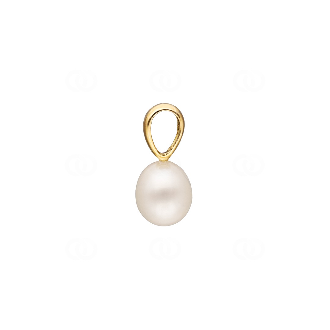 Anhänger 750/18 K Gelbgold mit Süsswasserzuchtperle Tropfen