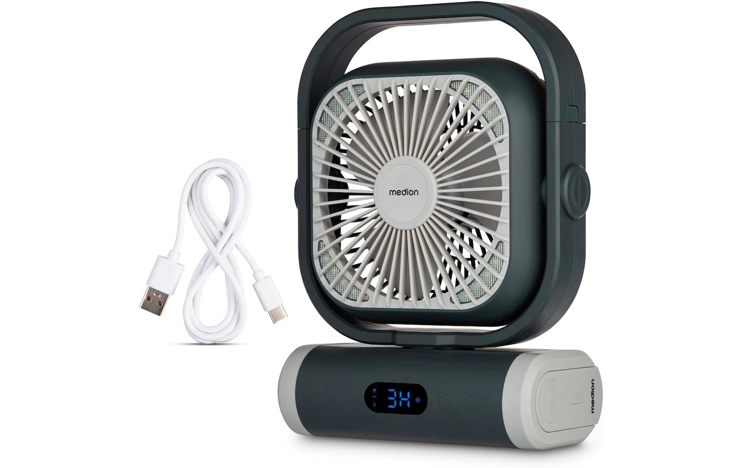 USB-Ventilator Life Camping E10 TF GrauKompakter Power-Ventilator mit Akku
