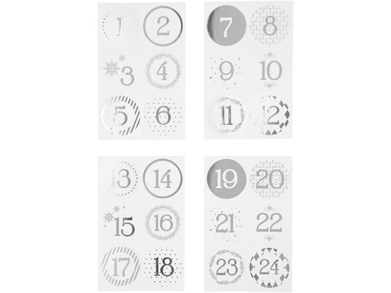 Creativ Company Adventskalender-Zahlen Ø 4 cm Sticker für Adventskalender