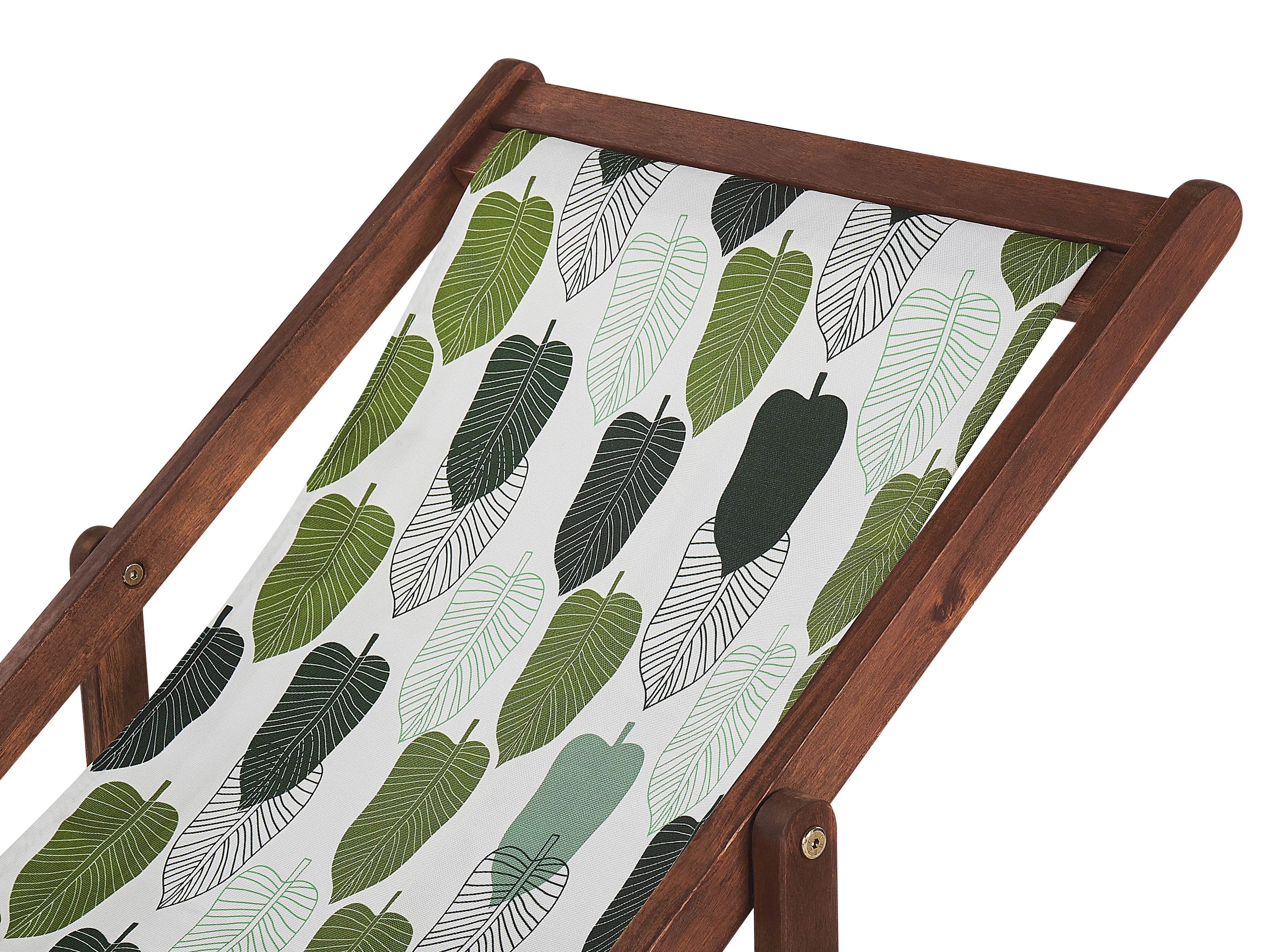 Set van 2 inklapbare ligstoelen ANZIO met vervangingshoezen Bloemen motief Acaciahout Donkerbruin
