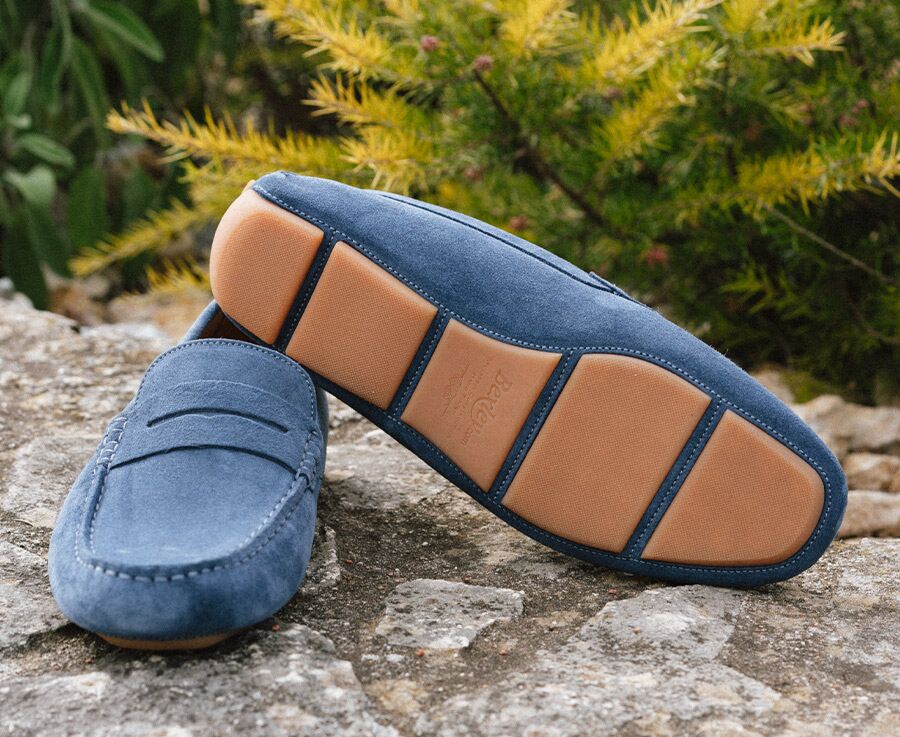 Mocassin homme été Velours Bleu - SEACREST II