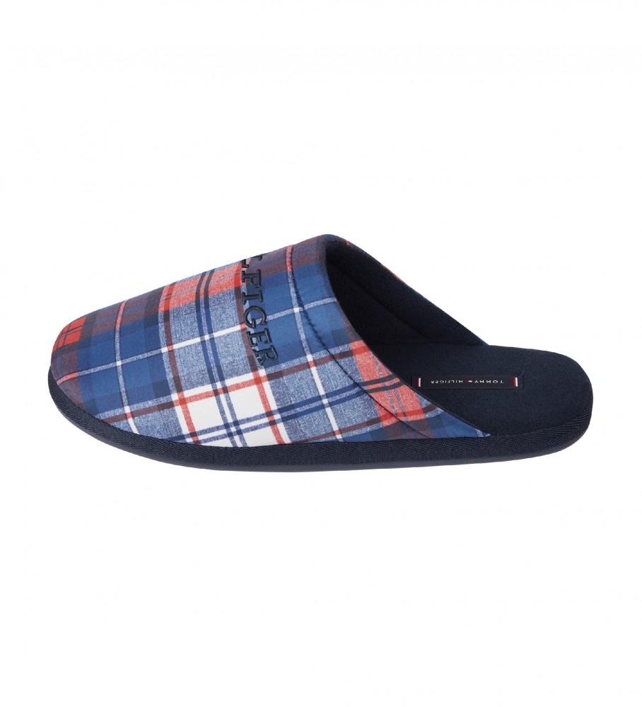 Pantufas Tommy Hilfiger Azul Xadrez Quente