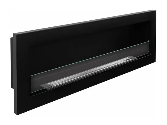 Cheminée bioéthanol murale encastrable 120x40 LIVORNO 120 Noir