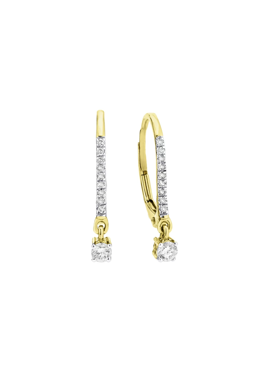 Edle Ohrringe mit 2 Brillanten und 18 Diamanten