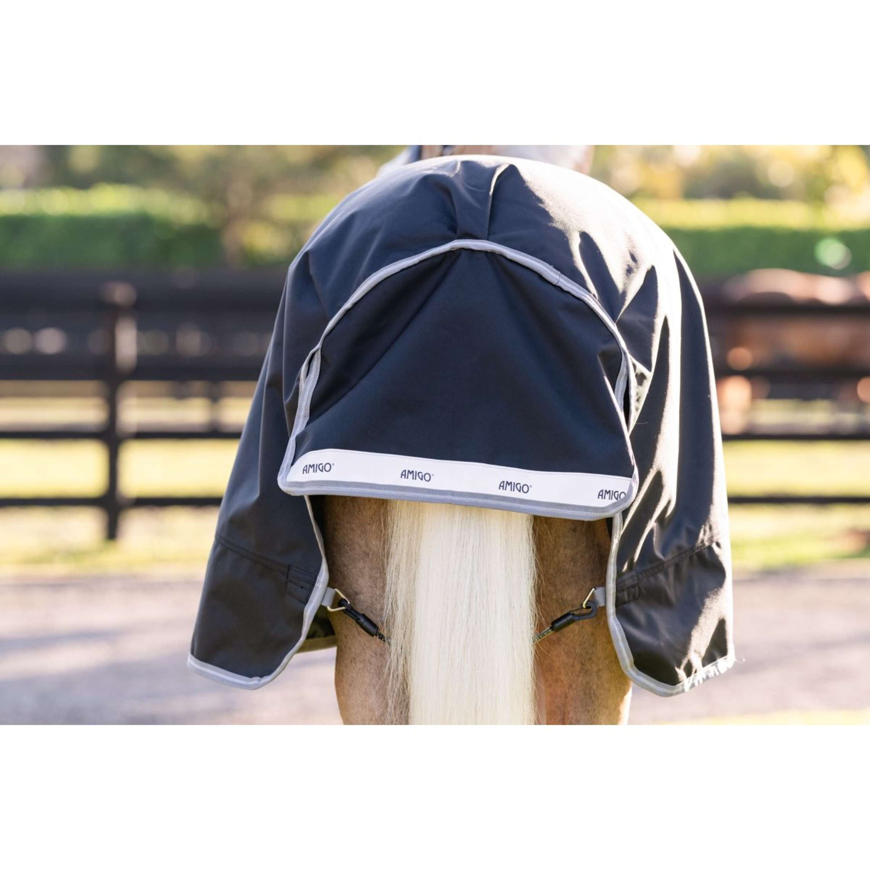 Amigo Turnout Rug 1200D Plus Pony 250g Black/Titanium Grey/Silver