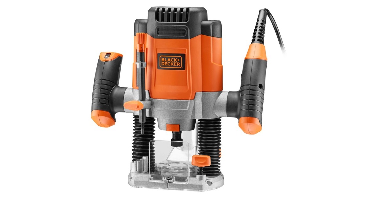 BLACK+DECKER1200W 6.35mm Bovenfrees KW1200EKA-QS  (Oranje, Incl. opbergkoffer en 6 frezen)