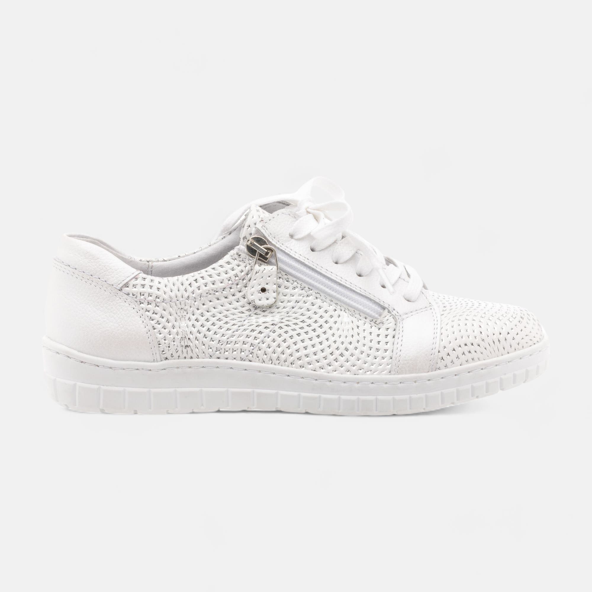 Derbies pieds sensibles Femme en cuir blanc