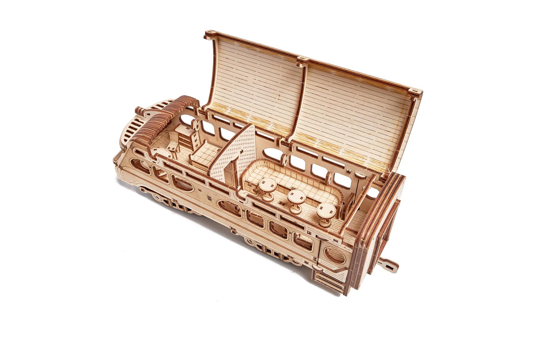 Bausatz Atlantic Express-ZugZug mit Personenwagen, 3D-Bausatz aus Holz