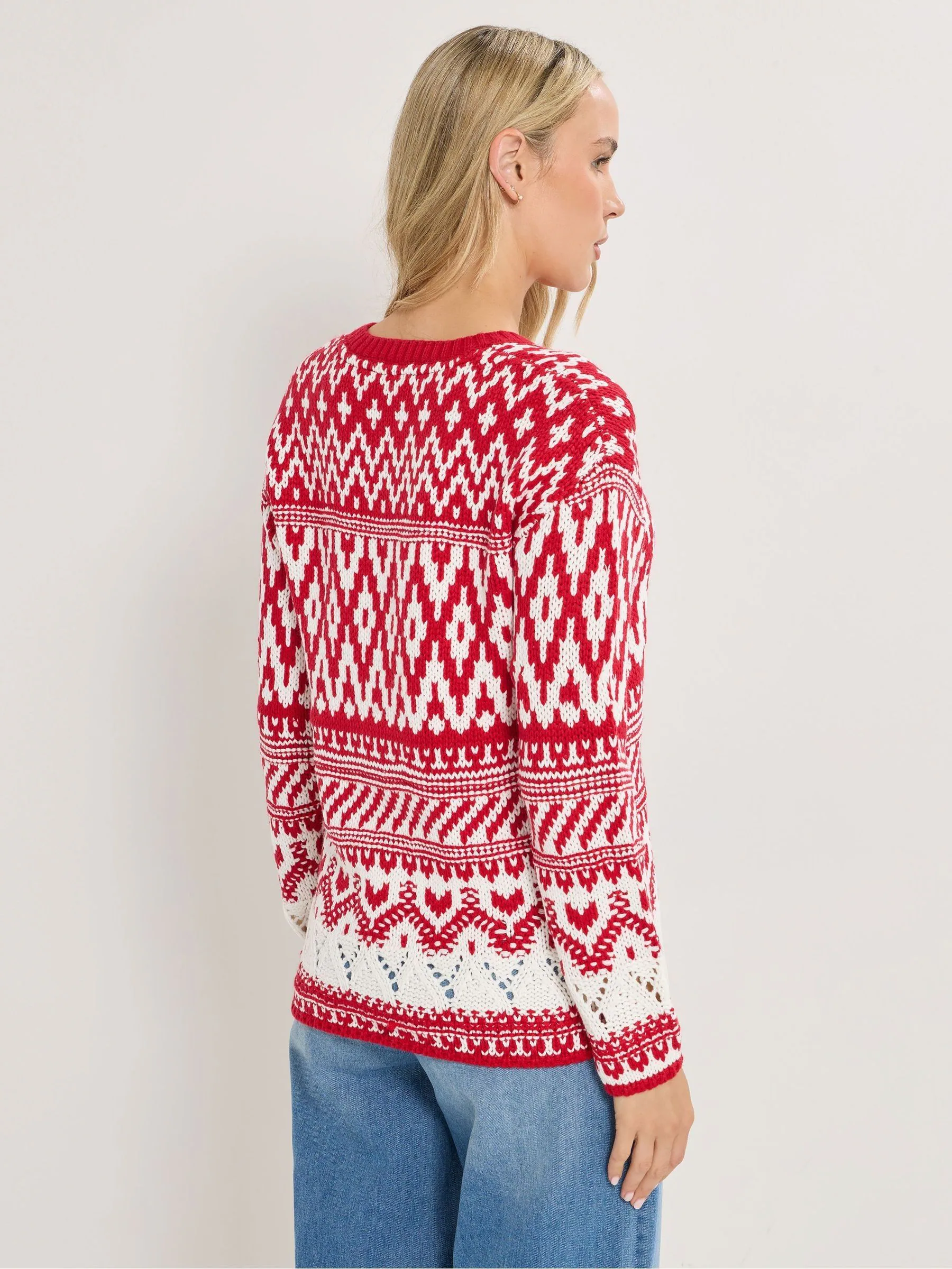 Rood - Long Tall Sally - Trui met fairislemotief