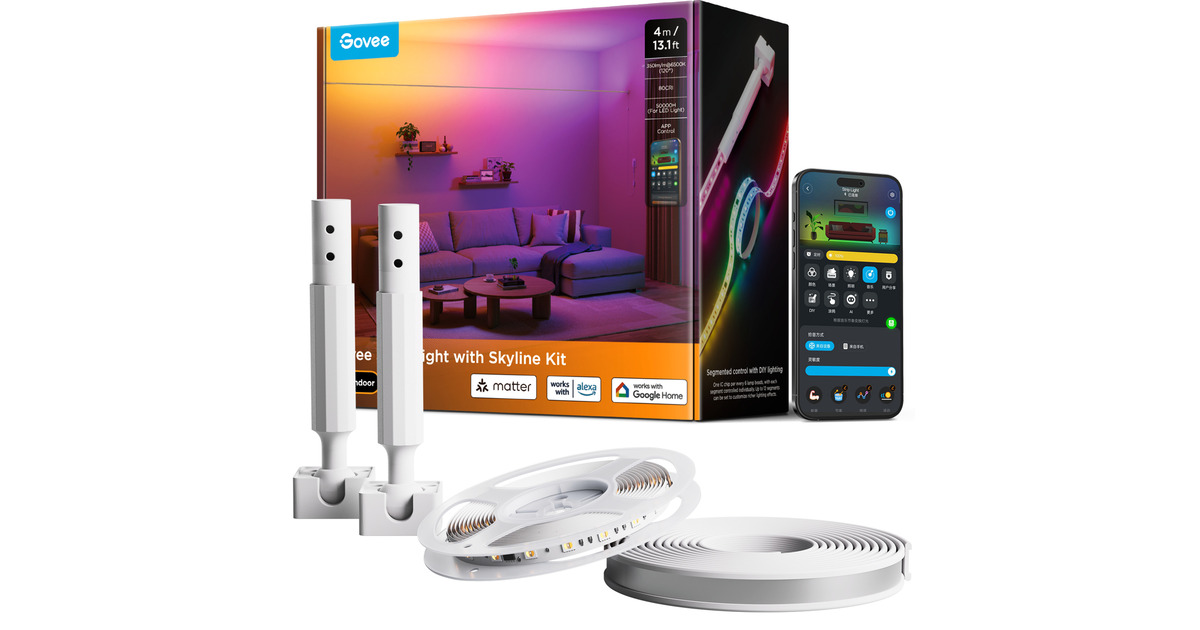 GoveeStrip Light met Skyline Kit ledstrip  (Wit, 4 meter)