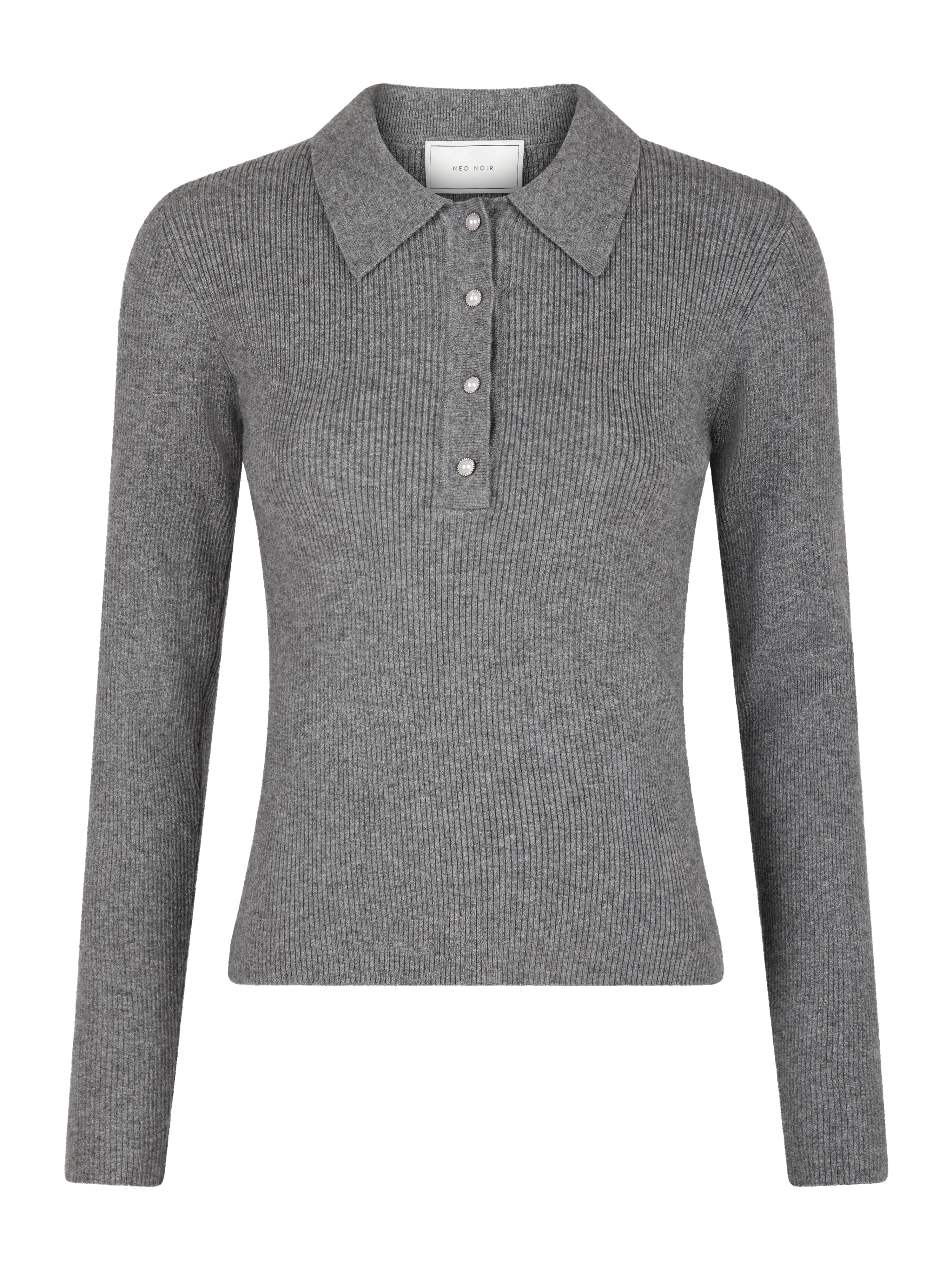 Neo Noir  Panama striktrøje - Dark Grey Melange