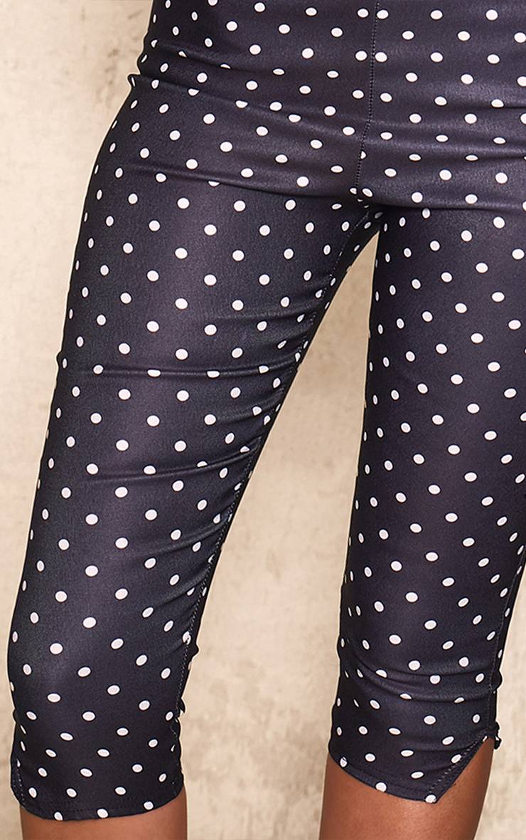 Noir Ensemble Coordonné Pantalon Capri À Pois