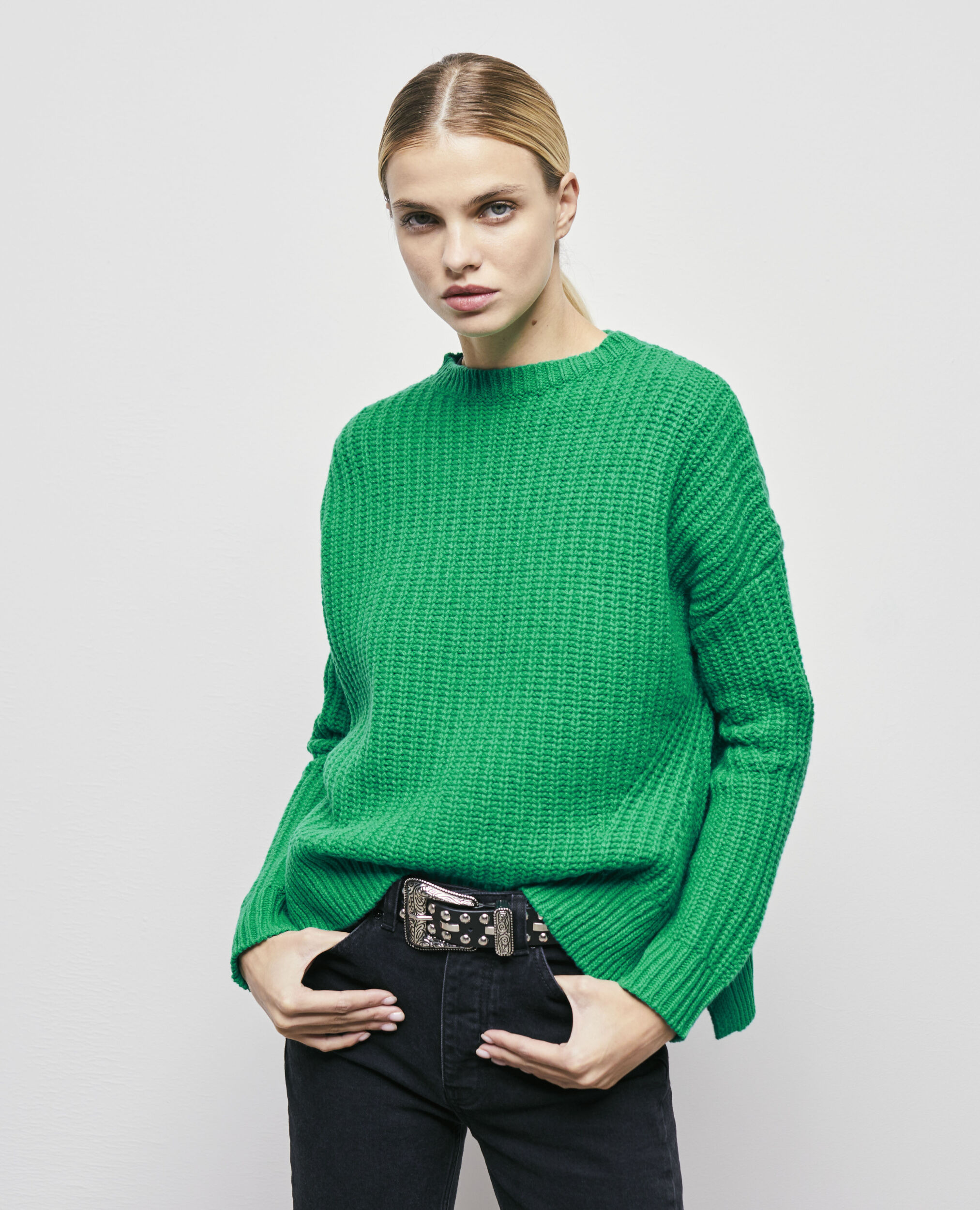 Pull en laine vert