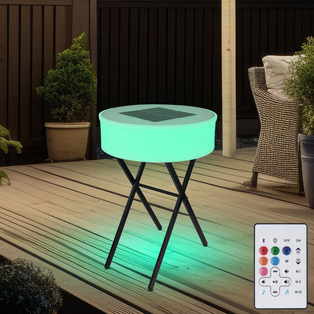 RGB LED Solar-Tisch, Lautsprecher, Fernbedienung, H 75 cm