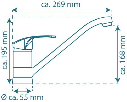 Schutte GRANDE ééngreepsmengkraan keuken, chroom