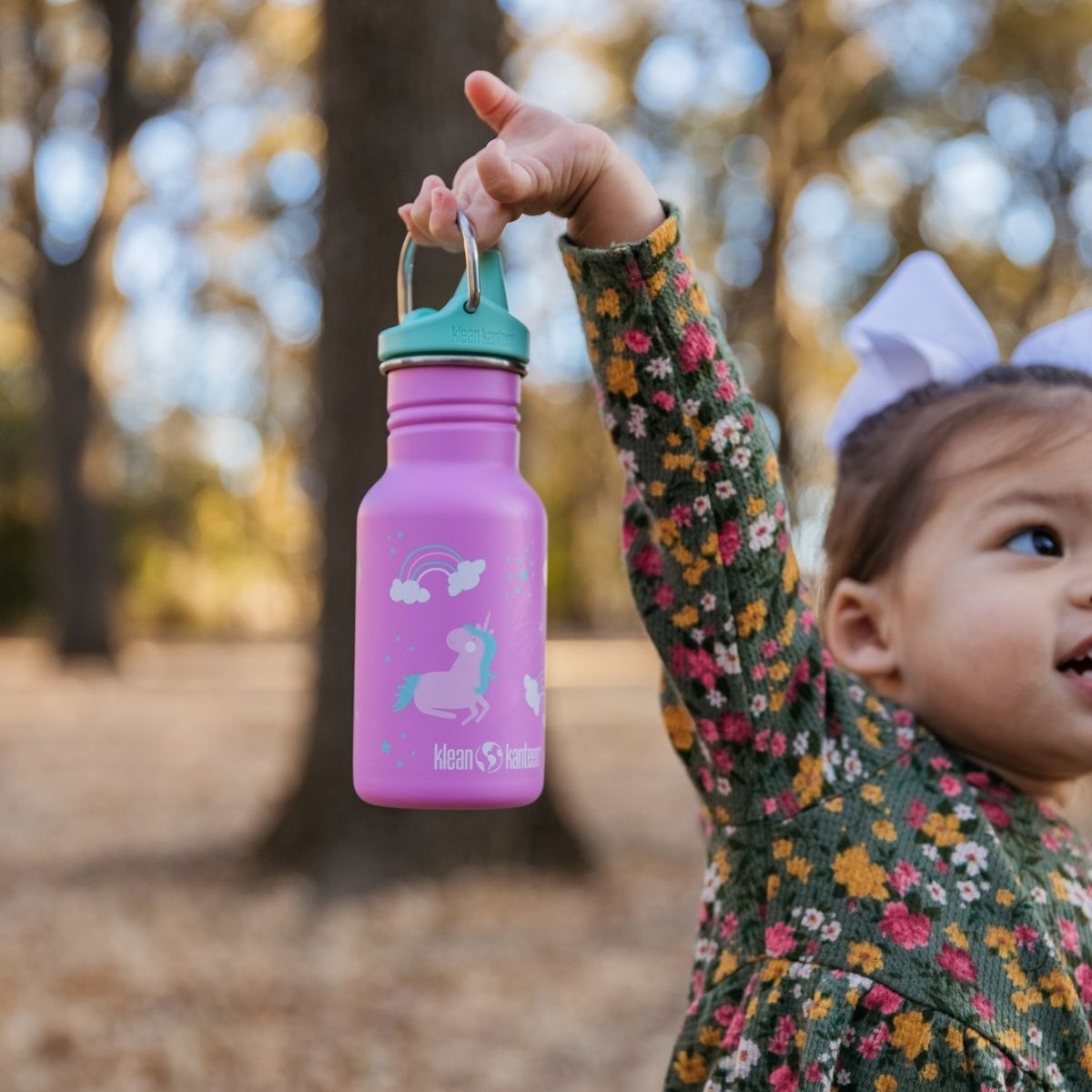 Garrafa de água infantil clássica Klean Kanteen de 355 ml com tampa esportiva infantil Tapón.