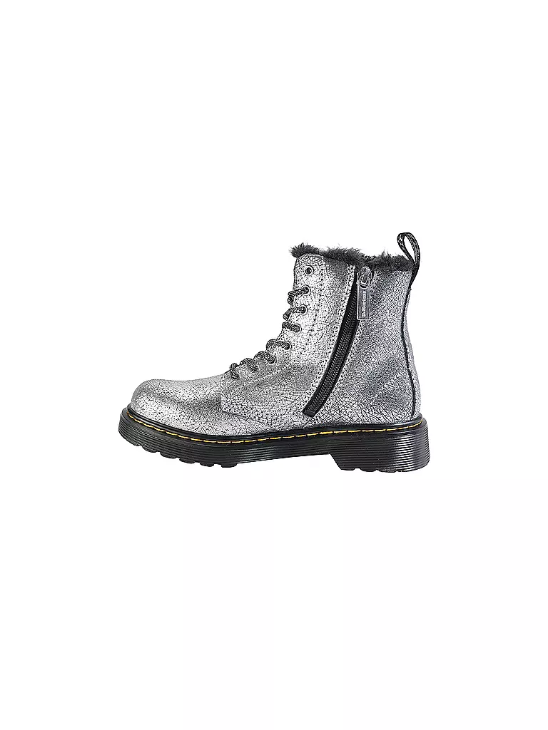 DR. MARTENS Mädchen Stiefel 1460 J SERENA FOIL silber
