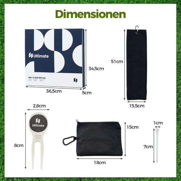 Komplett golfgavesett for menn Golftilbehør Sett med 3 golfballer Golfgave i gaveeske