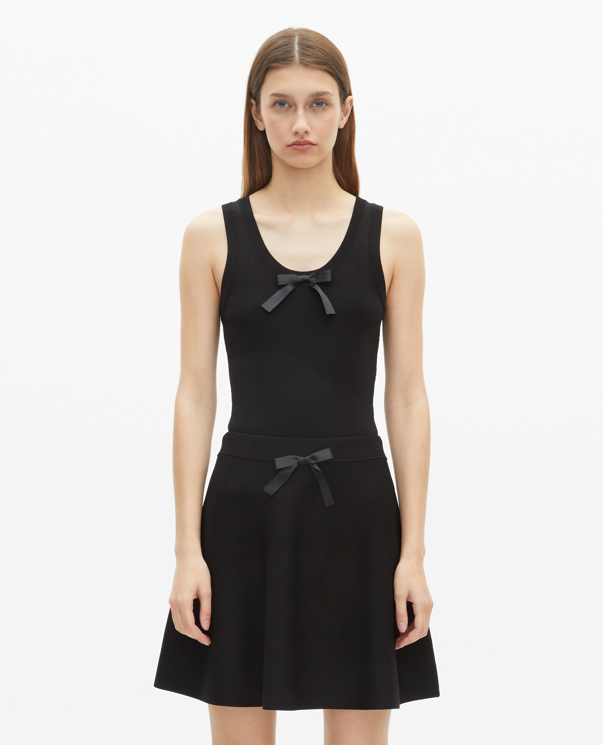 Jupe courte en maille noire