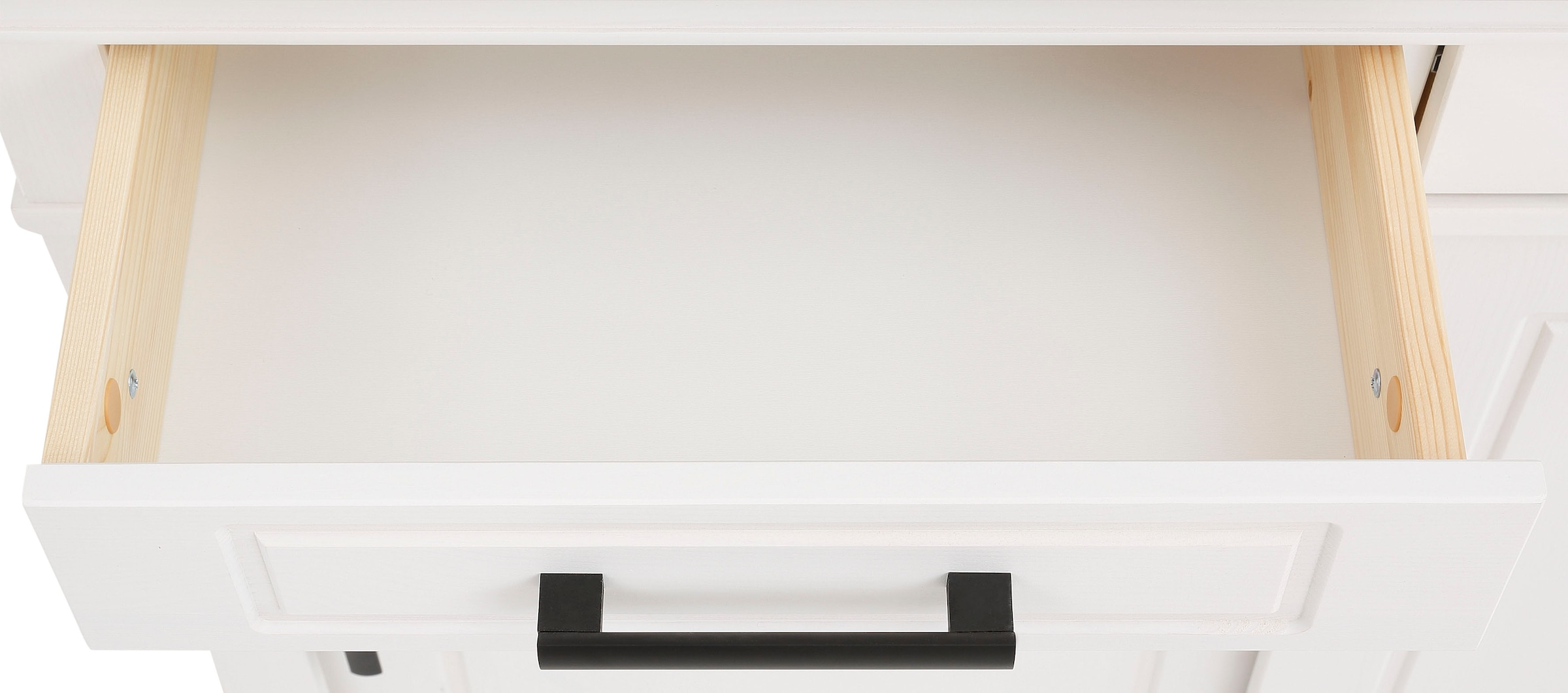 Home affaire Buffet »Anabel, mit Glastüren und Metallgriffen« aus massiver Kiefer, FSC®, mit Schiebetüren, Breite 186 cm