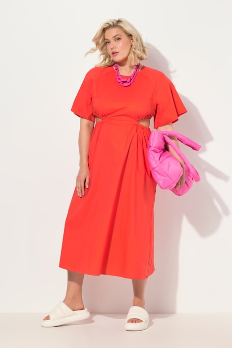 Maxikleid, Cut-Outs, Rundhals, Halbarm