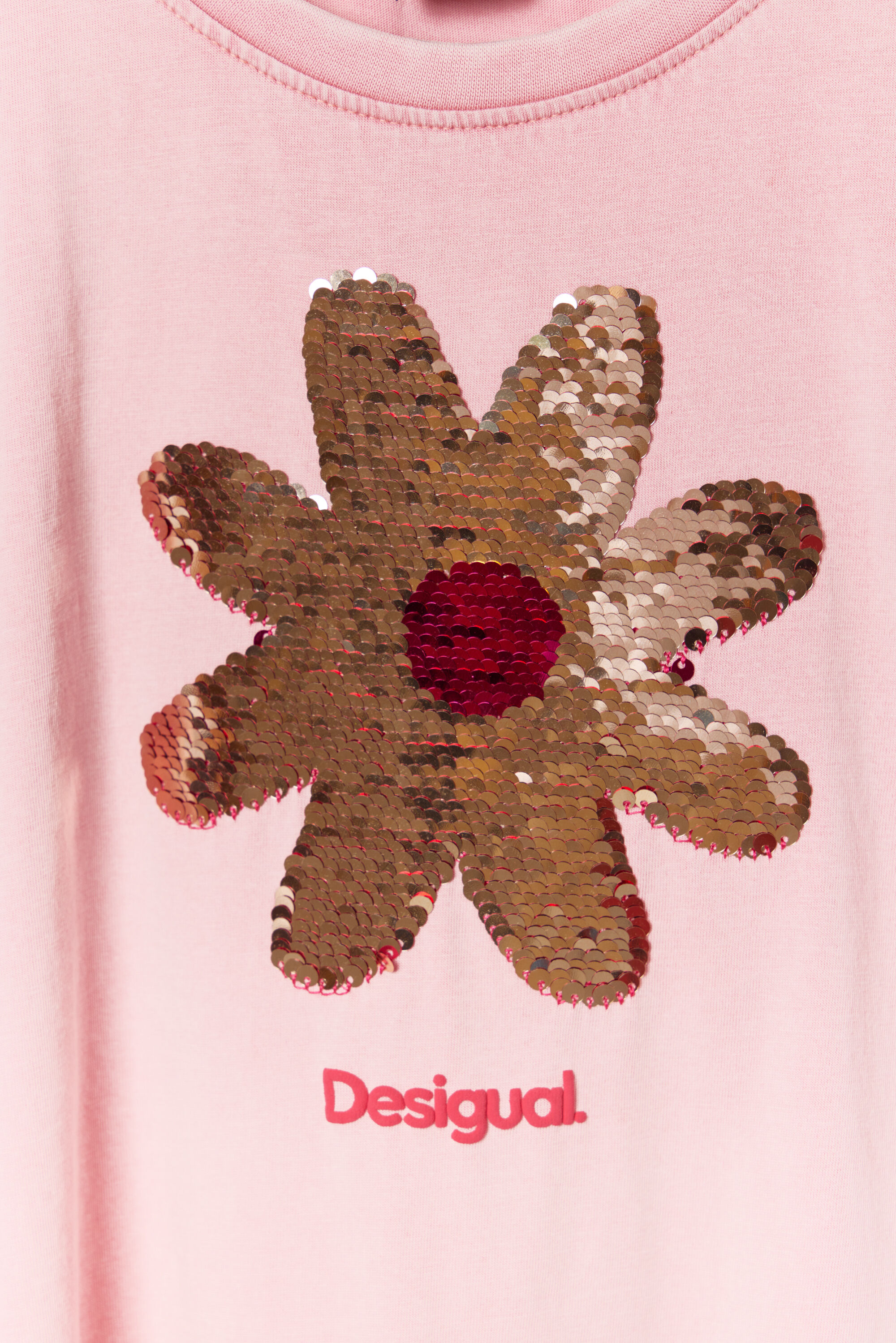 T-shirt fleur paillettes