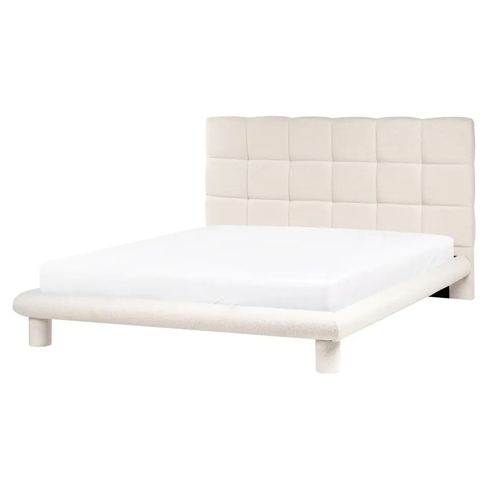 CRESSAT - Tweepersoonsbed - Off-white - 160 x 200 cm - Bouclé