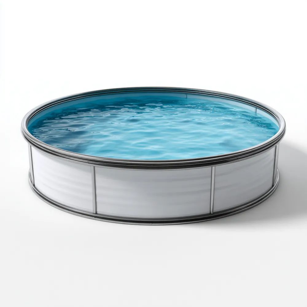 Runder Aufstellpool 366x366x122 cm - Stahlwand - Weiß