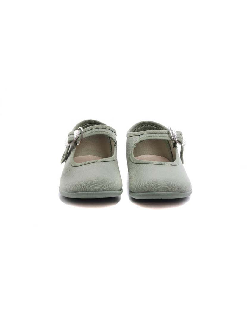 Green Canvas Ballerinas