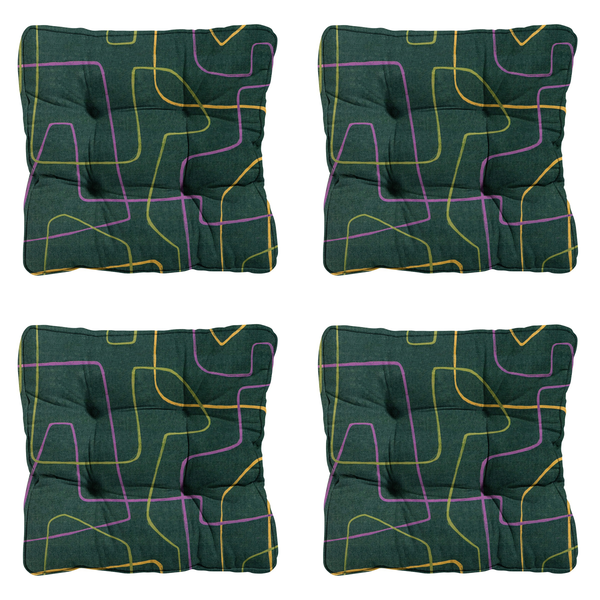 Madison Joah green Zitkussen - Set van 4