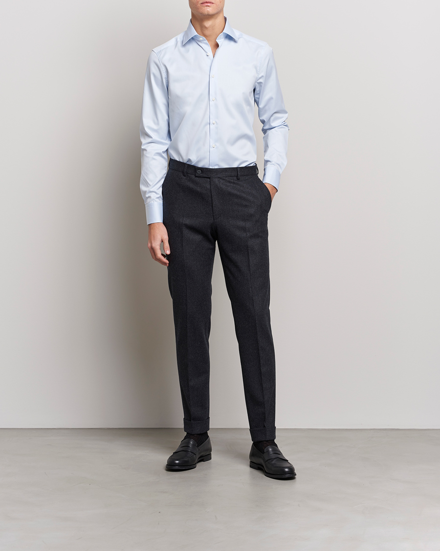 Stenströms Slimline Cut Away Shirt Light Blue