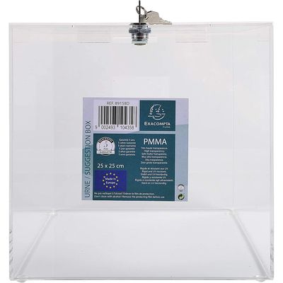 Exacompta - Urne transparente avec couvercle et clé - 25 cm