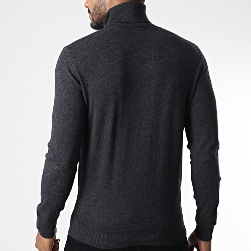 Pull Col Roulé PLBEAL4 Gris Anthracite Chiné