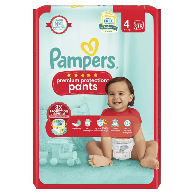 Pampers Premium Protection Pants Luierbroekjes Maat 4 9-15 KG 19 stuks