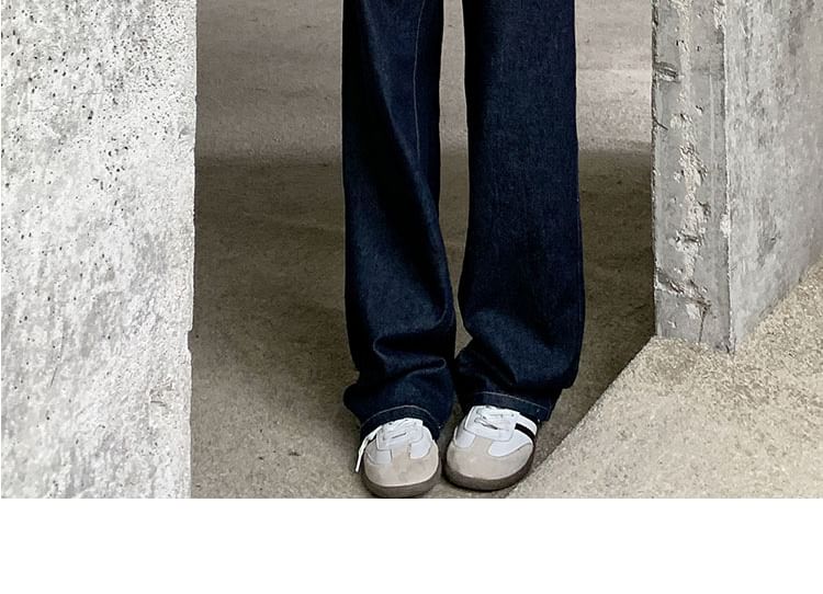 Rosesand - Low Rise Plain Straight-Fit Wijde Jeans
