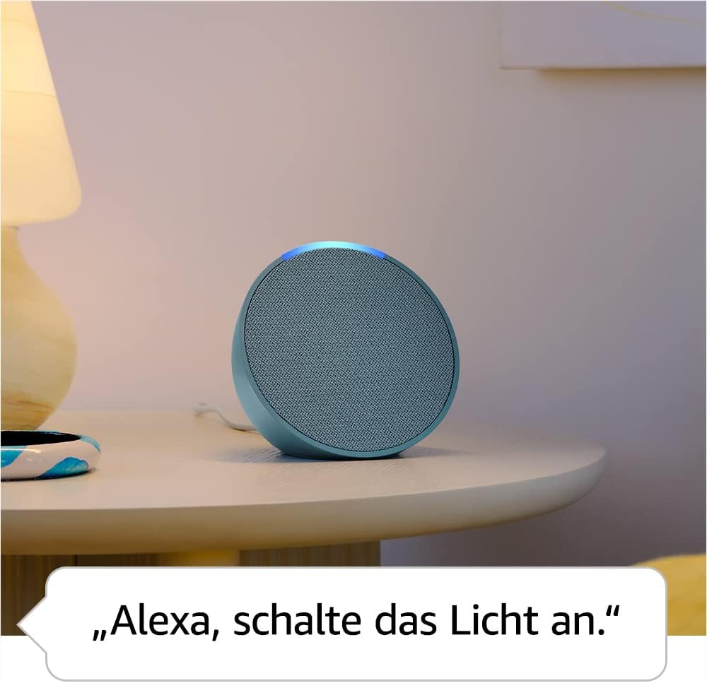 Echo Pop Smart Speaker Lautsprecher mit WLAN / Bluetooth und Sprachsteuerung via Amazon Alexa (B09ZXG6WHN) - Blaugrün