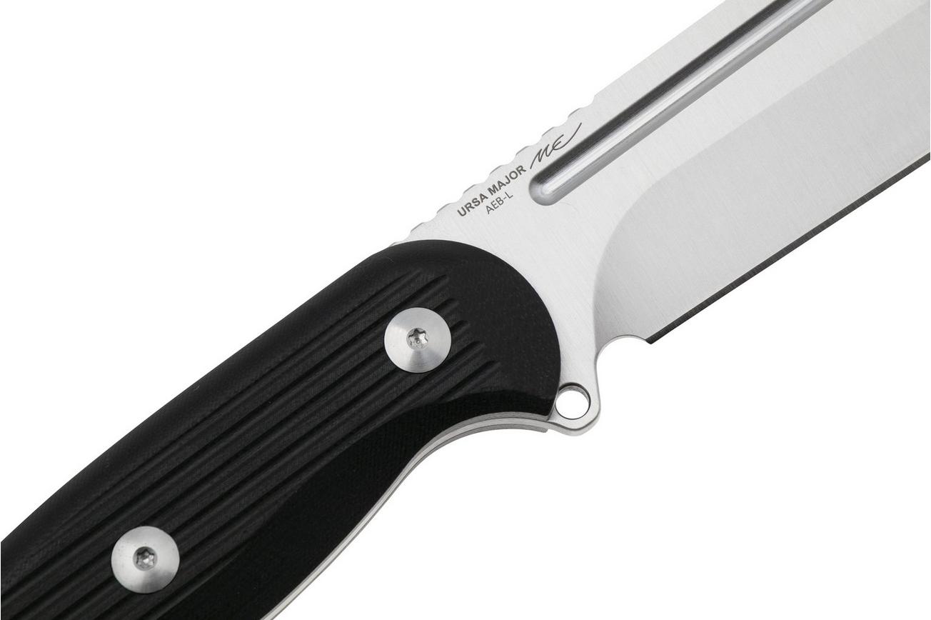 Kizer Ursa Major 1082A1, Satin AEB-L, Black G10, vaststaand mes, Maksim Epifantsev design